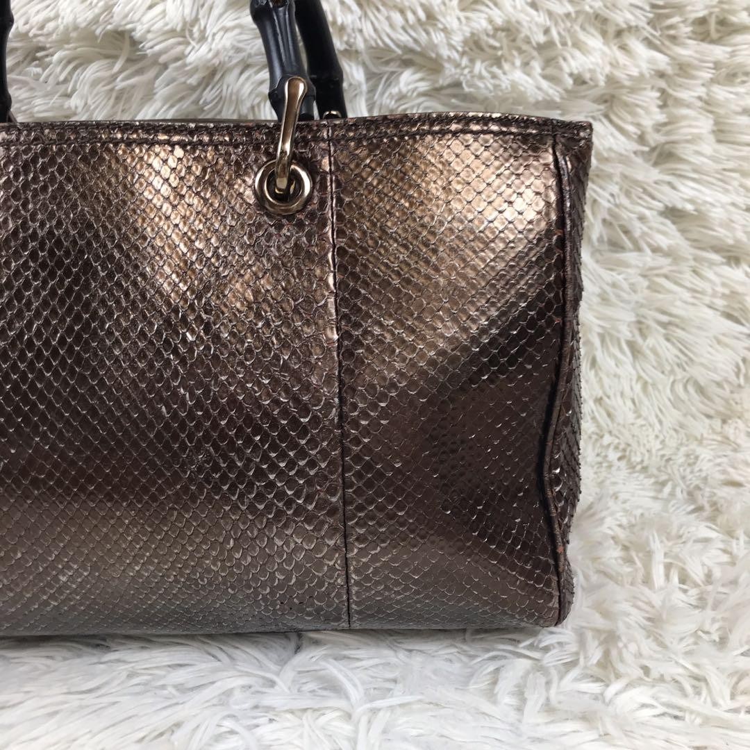 GUCCI Bamboo Python Handbag - image 7