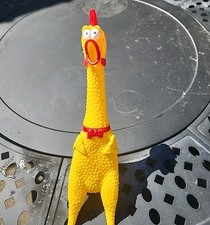 Chew Toy Squeaky Chicken 16in for Pets Dogs Screaming Chick Rubber