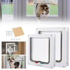 Large Cat Door Outer Size 9.9" X 9.2" 4 Way Locking Cat Flap Door Interior USA