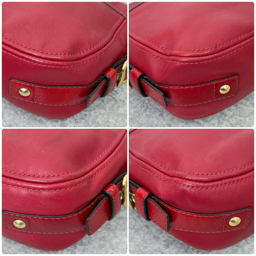 COACH Vintage Zoe Hobo Bag Shoulder Bag Hand Bag Leather Red x Gold Hardware - Picture 21 of 24