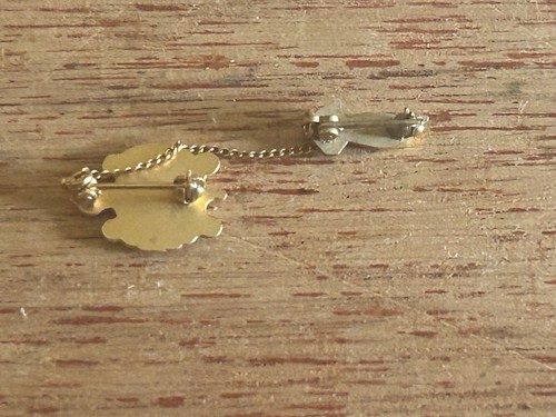 American Businesswomen Lapel Pin ABWA Sweater Pin With Chain Small Hand Torch - Picture 12 of 12