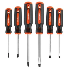 ValueMax 6pc Magnetic Screwdriver Set 3 Phillips 3 Flat Non-slip Handle