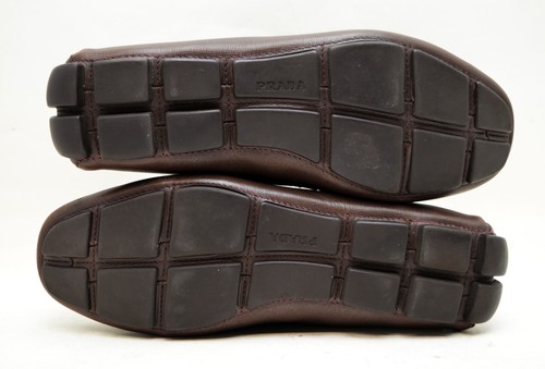 Prada Saffiano Driving Moccasin Loafers 2DD151 Pallisandro Brown Sz 9 UK 10 US - Picture 10 of 15