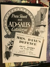 Mrs. Dane's Defense 1933 Paramount British 9x1/2x11x1/2" pressbook Joan Barry