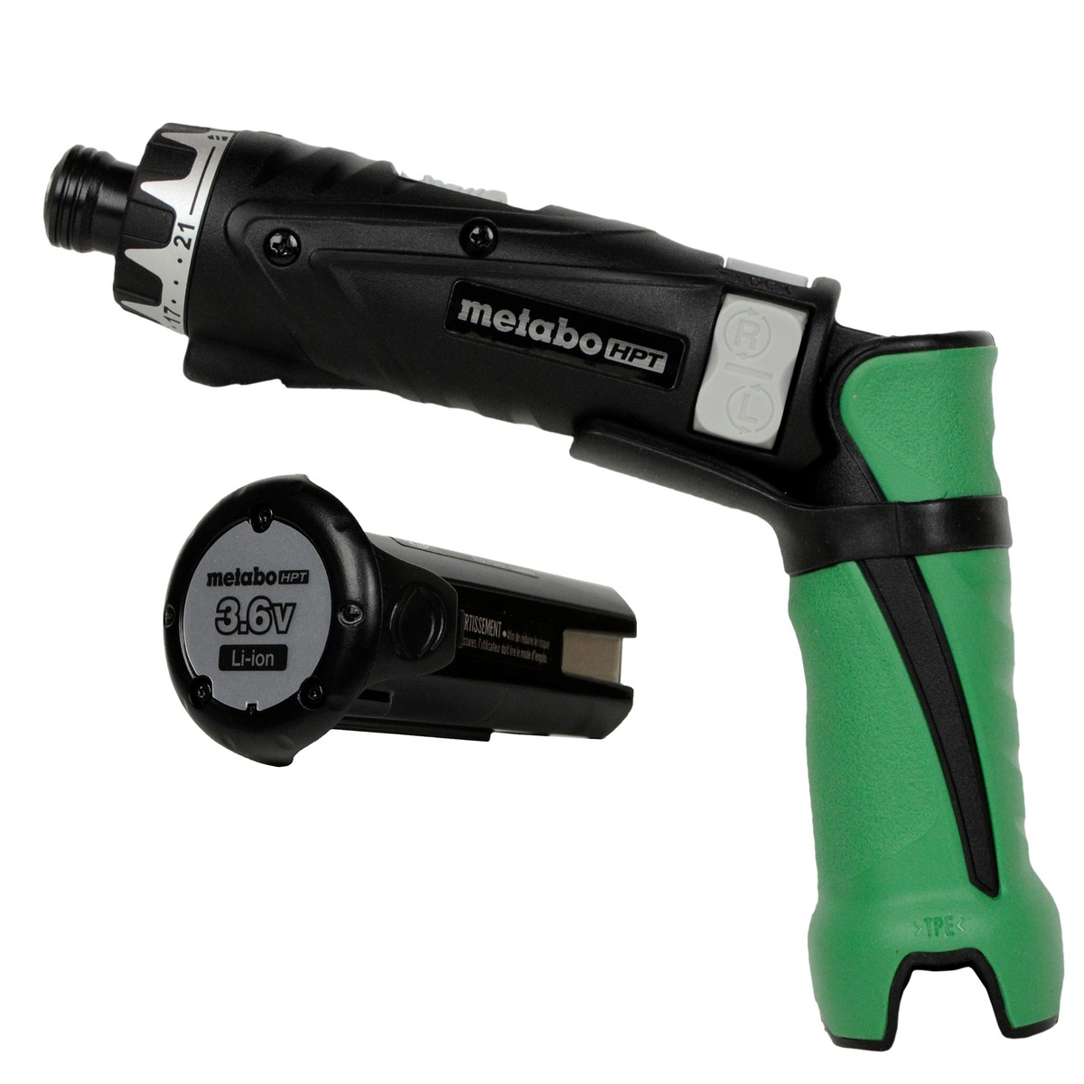 Metabo HPT (1) DB3DL2 3.6V Screwdriver and (1) EBM315 3.6V Battery