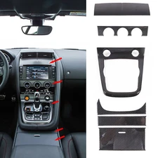 6pcs ABS Carbon Fiber Interior Dash Trim Cover Set Fits Jaguar F-type 2013-2024