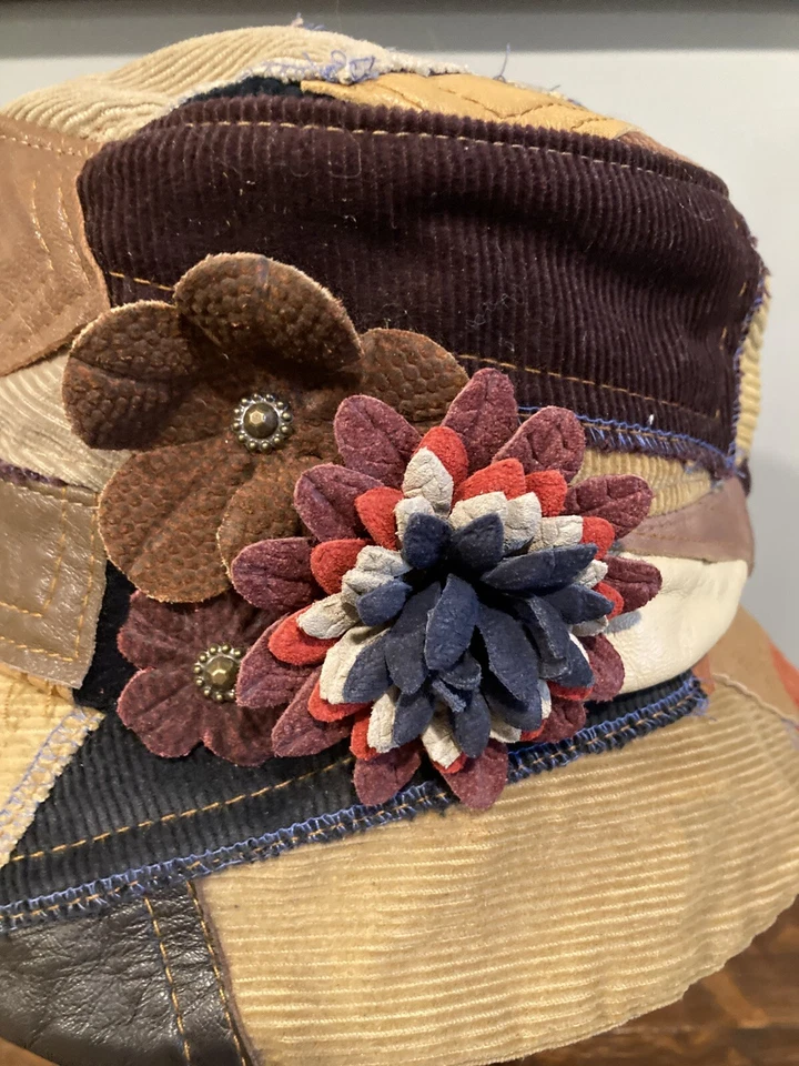 SOMBRERO CUBO KOKIN New York flor y retazos vintage excelente estado Foto 3 de 4