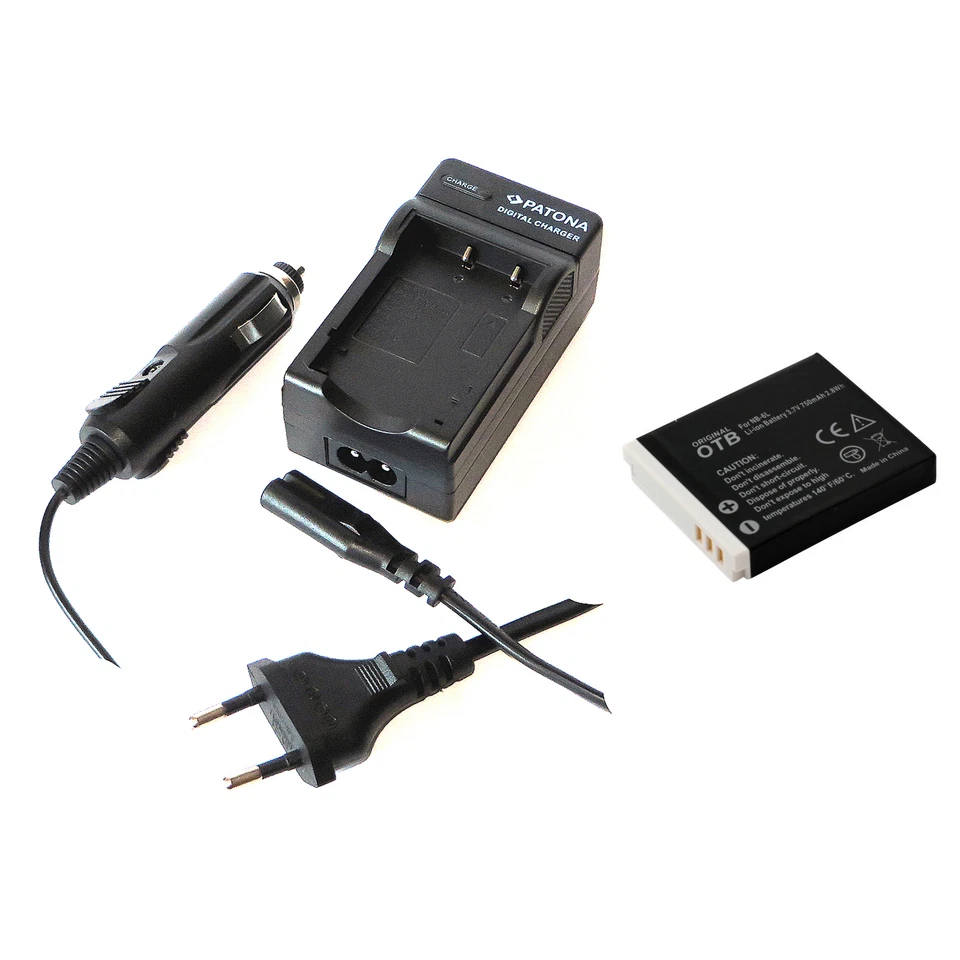 PATONA, OTB Akku und Ladegerät für Canon PowerShot S90 S95 S120 S200 D10 D20 D30 SX530 HS