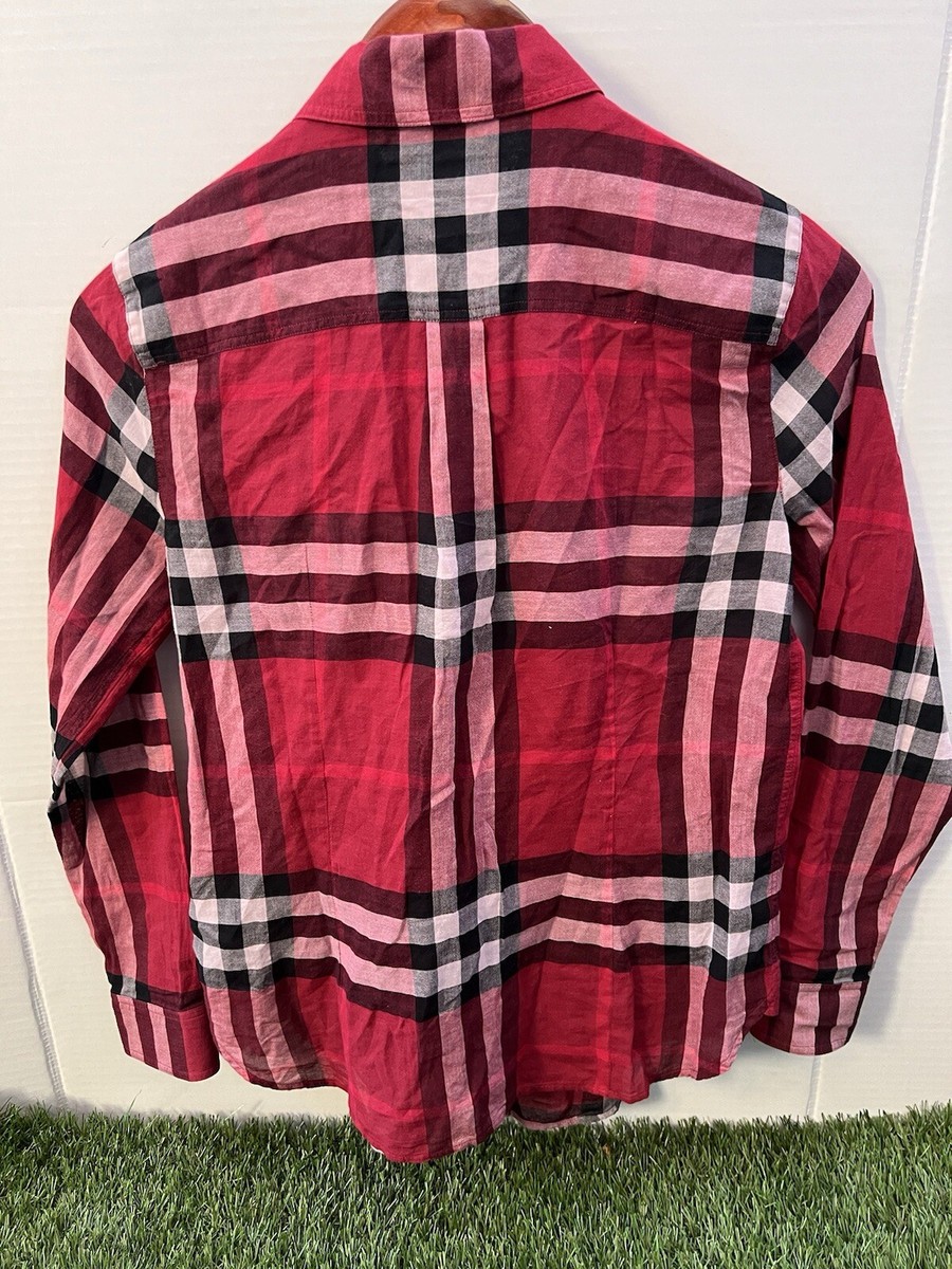 BURBERRY ノバチェック レッド トップス M BurberryLondon ノバチェック柄 半袖サマーニット 赤 - メルカリ