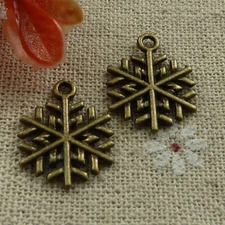 Free Ship 140 pcs Antique bronze snowflake charms 20x15mm L-969