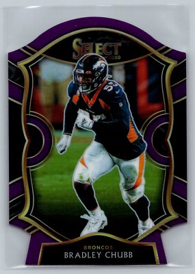 2020 Panini Select #34 Bradley Chubb Purple Prizm Die Cut NrMt-Mint
