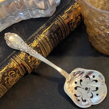 Lenox Gorham Silver Bonbon Spoon Sterling Silver with Gold Wash Bowl 4.25"