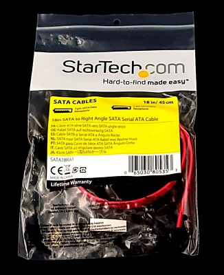 StarTech 18in SATA to Right Angle SATA Serial ATA Cable SATA18RA1