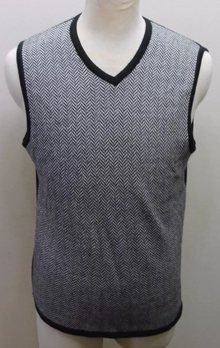 Zara Men Vest Herringbone Wool Blend 
