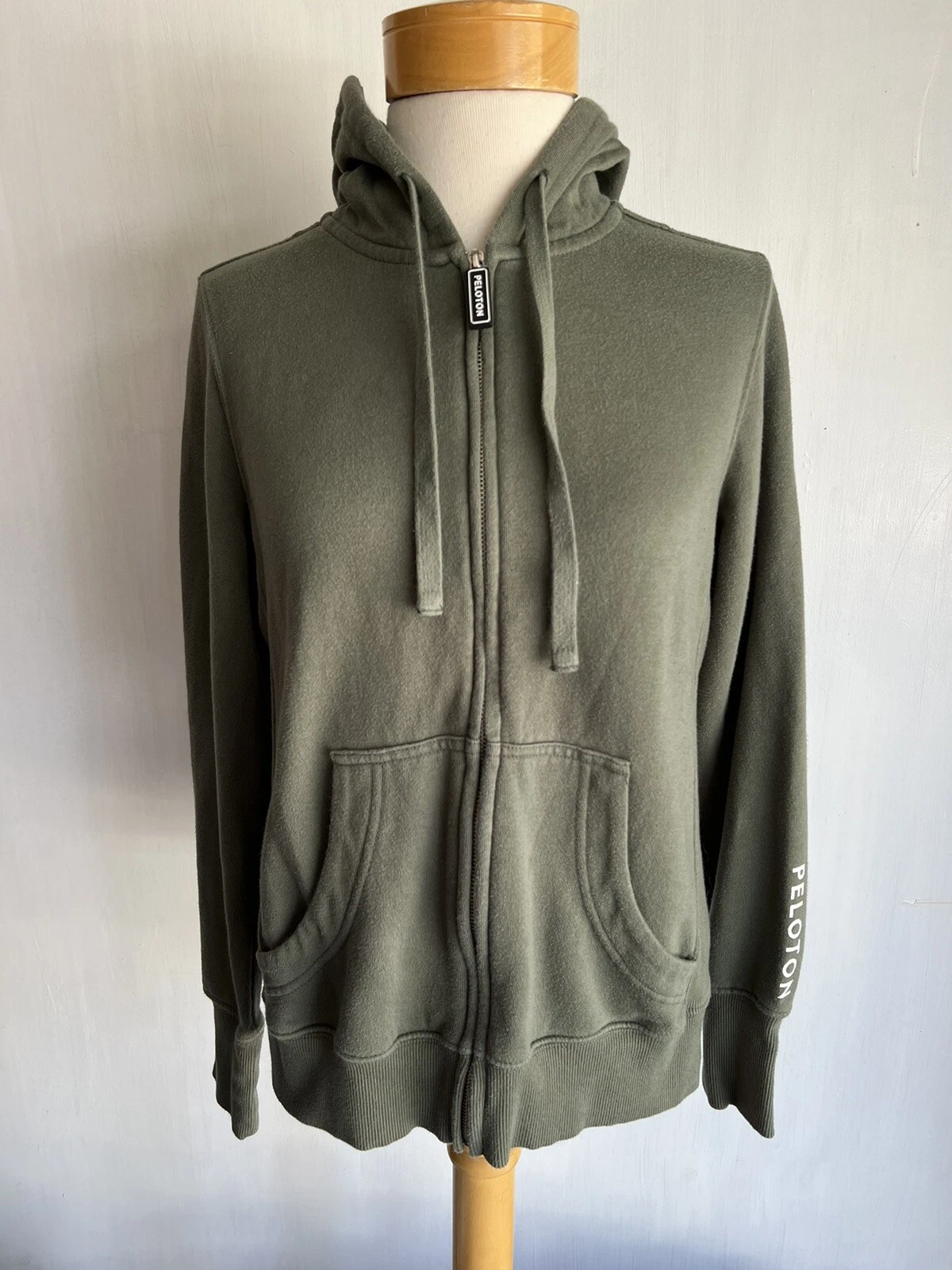 VETEMENTS PELOTON APPAREL (2001) Official Women's Green Full Zip Logo Hoodie Size Small