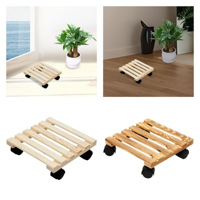 Pflanzwagen aus Holz mit Rollen rollbarer Pflanzenständer für Garten Balkon Terrasse