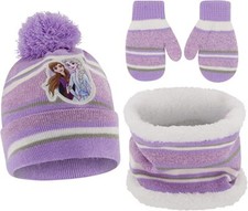 Disney Frozen Winter Hat, Scarf and Mittens Set, Toddler and Little Girl Age 2-7