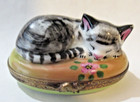 New ListingPeint Main Limoges Trinket-Cat At Rest