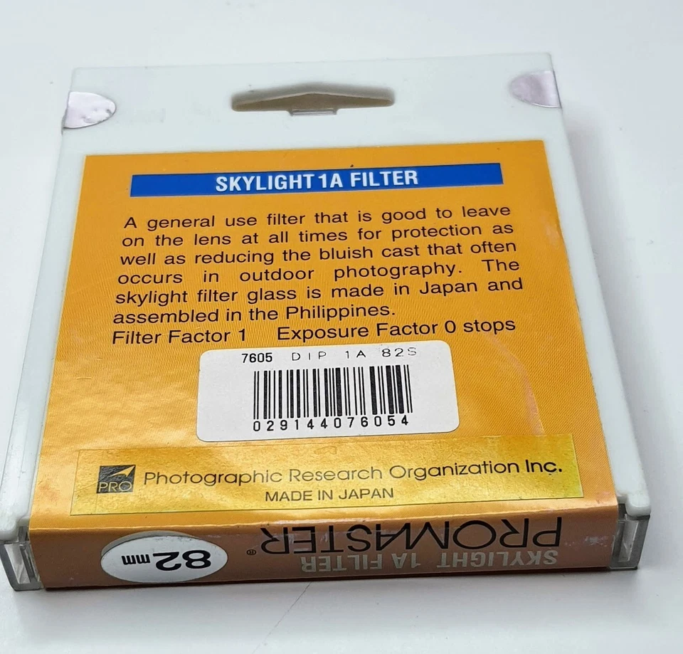 Pro 82mm Skylight 1A Glass Lens Filter Japan 82 mm Promaster Precise 82 Sky 1 A - Image 3 of 3