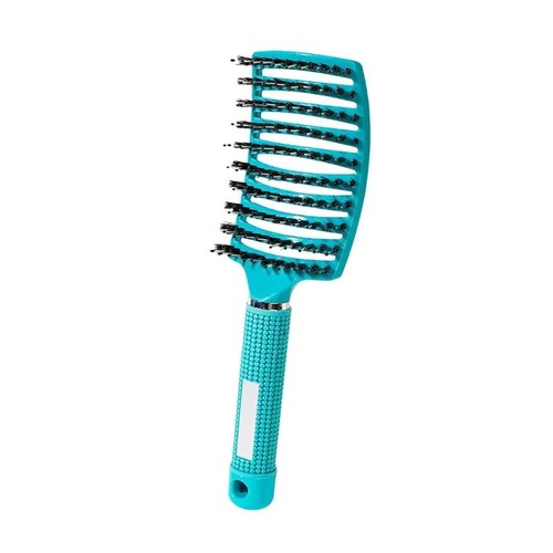 Spazzola per capelli districante spazzola per capelli setole e nylon donna capelli ricci bagnati cuoio capelluto - Foto 12 di 20