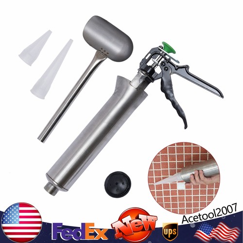 Stainless Steel Cement Grout Mortar Caulk Pointing Grouting Gun Applicator Tool