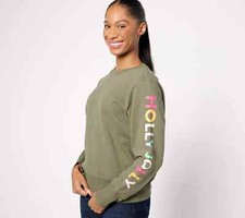 Studio Park Shawn Killinger Crew Neck Holiday Sweatshirt,Olive XX-Small A626654