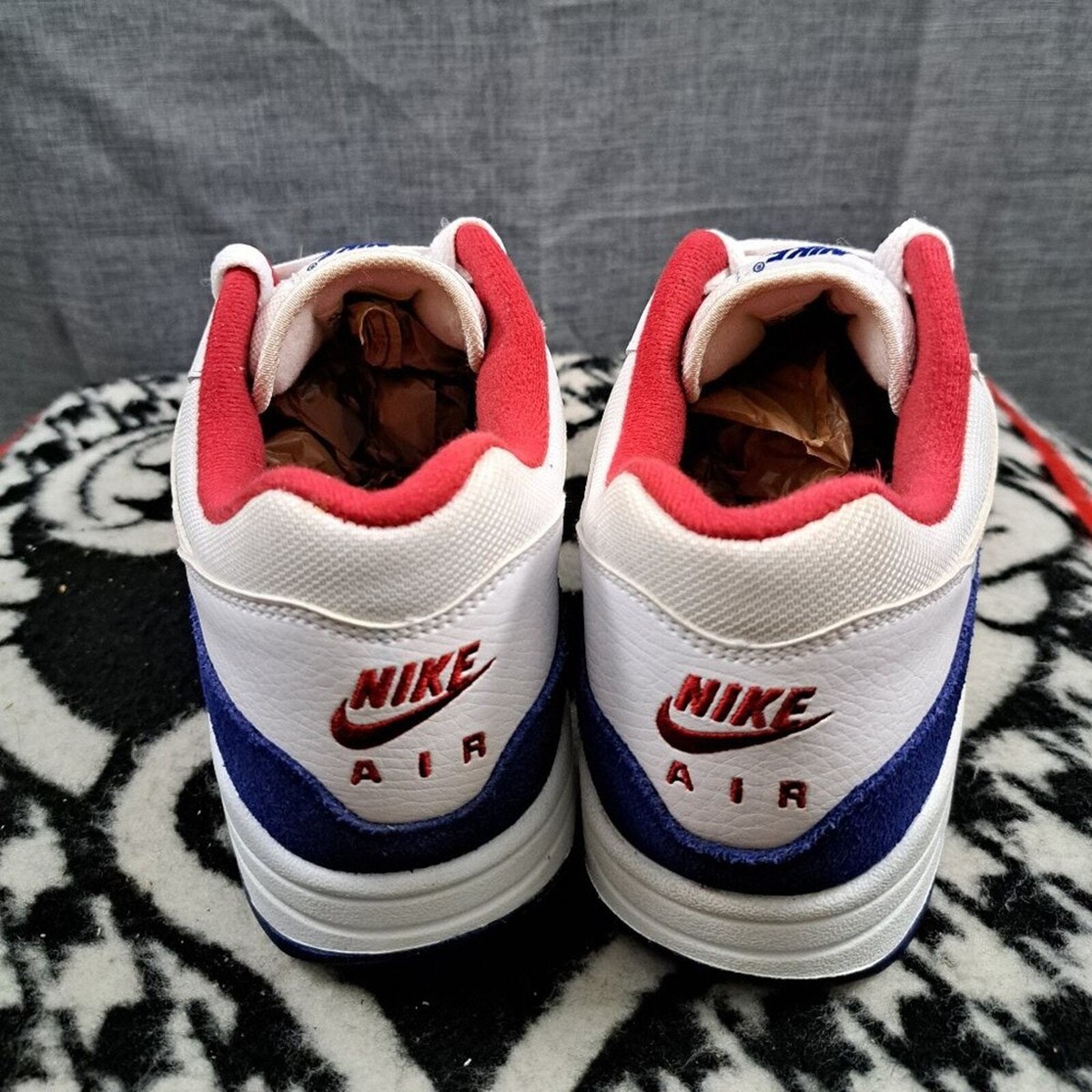 %Size 9.5 Nike Air Max 1 White Royal Blue Red White Men USA CJ9927-100  A 10 Nike Air Max 1 White Red Blue - CJ9927-100 Raffles & Where  main image 4