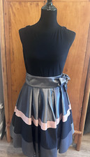 S.L. Fashions Black Gray Pink Sleeveless Multi Color Belted Tea Dress Women Sz 8
