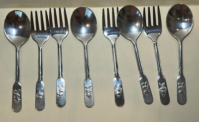 1960 s WALT DISNEY Mickey Mouse Spoons & Minnie Mouse Forks By Silvercraft of CA