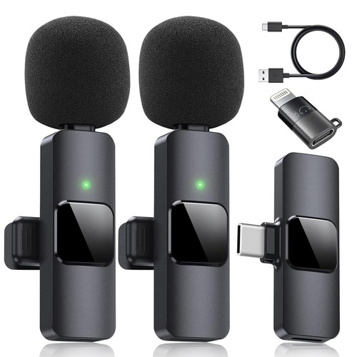 Microfono Mini Inalambrico De Para Celular Iphone O Android 2 Solapa Micrófonos