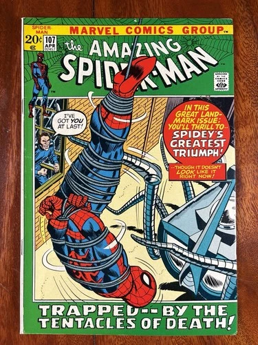 The Amazing Spider-Man #107 APR 1972 - Vintage Marvel Comics - NR VG+ / VF
