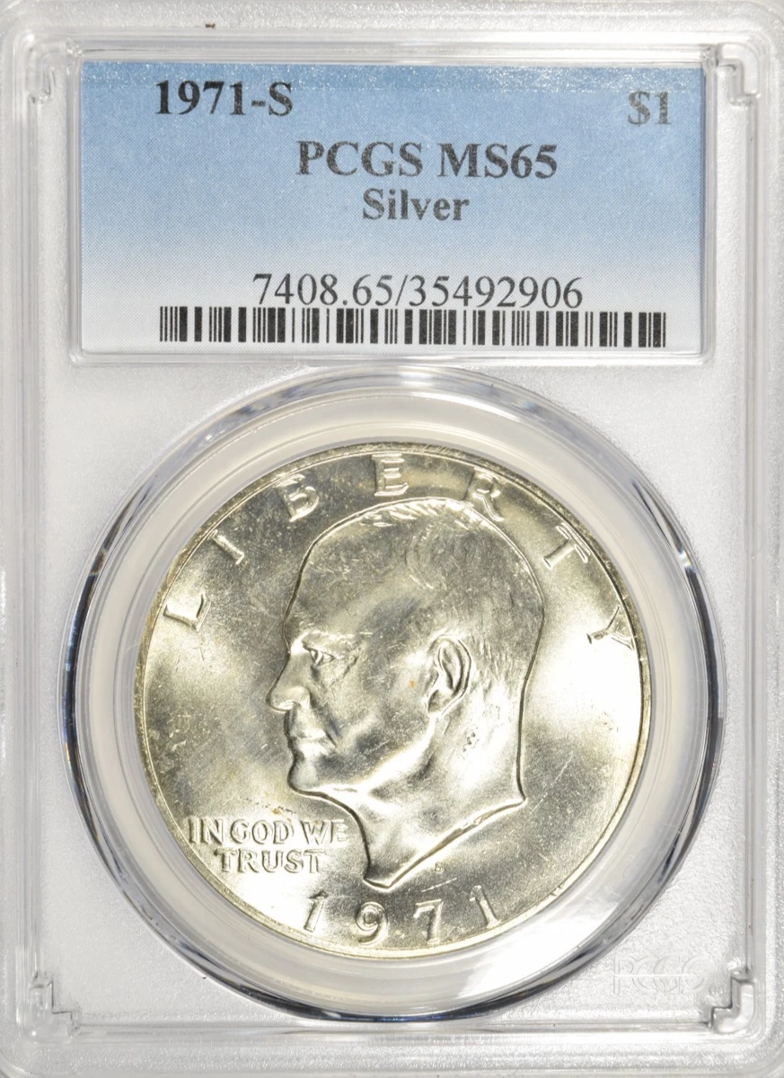 25+ Silver MS 65 Graded 1971 Eisenhower Dollars (1971-1978) for