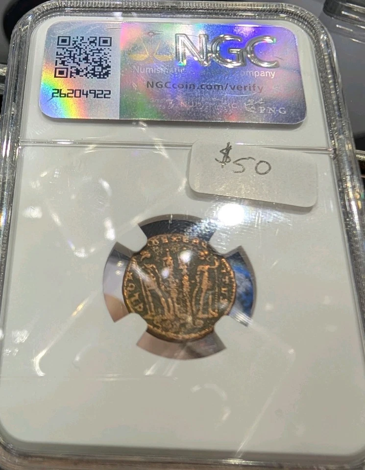 Roman Empire Constantius II Ad 337-361 AE3/4 Issued By Caesar - Image 2 of 2