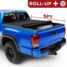 5ft Soft Roll Up Short Bed Truck Tonneau Cover For 2016-2023 Toyota Tacoma