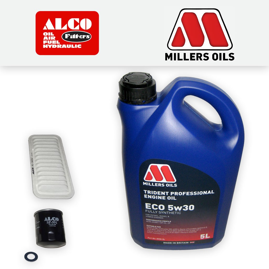 Toyota Aygo 1.0 2005-2014 Service kit - Alco Oil Air Filters + Millers Eco Oil