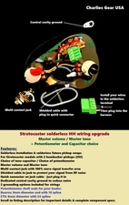 Solderless HH Wiring Harness + 4" POT SPACING! Master Volume/Master Tone