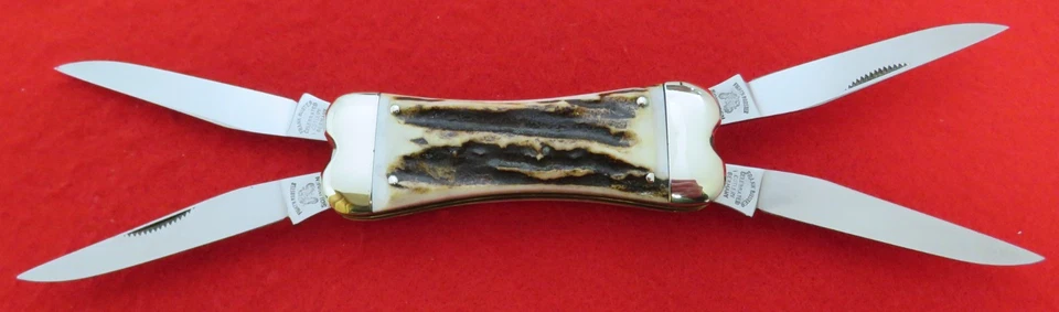 Cuchillo Fightn Rooster ALEMANIA 1992 Wheeler Basin STAG ¡Rata almizclera espalda con espalda! Sin precio base Foto 4 de 4