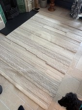 Rug large 240x170 wool rug - neutral/cream/beige  modern handmade style