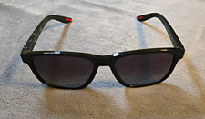 PRADA SPS 06Y Men  s Rectangle Sunglasses Black Plastic Frame Gray Tinted 56-17