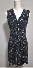 ANN TAYLOR Sleeveless Black Polka Dot Fit & Flare Dress Size 2
