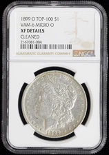 1899 O Top-100 $1 NGC VAM-6 Micro O XF Details Cleaned