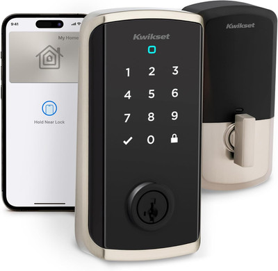 Halo Select plus Satin Nickel Touchscreen Apple Home Keys Tap-To-Unlock, Wi-Fi a