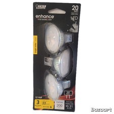 FEIT Electric 3-PACK 20 WATT Replacement Bulbs BRIGHT WHITE 3000K NEW Sealed