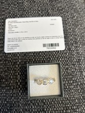9CT YELLOW GOLD MOISSANITE TRILOGY RING- SIZE O.
