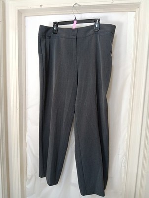 Dressbarn Woman Gray Pants Polyester Rayon Spandex Zipper Fly Size 18