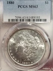 1880 Morgan Silver Dollar PCGS MS63 VAM 50A Doubled Lip Counterclash Blast White