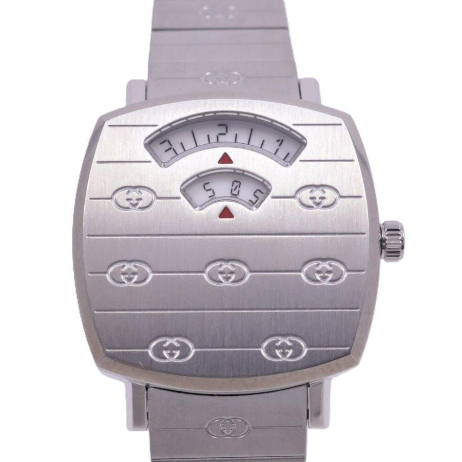 GUCCI Grip YA157501 Quartz Silver White SS Bracelet Women's