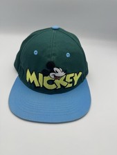 Vintage Mickey Mouse Hat Cap Adult Green Snapback Mickey  Co Embroidered