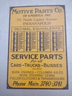 Vintage Motive Parts Co. Indianapolis Metal Sign Car Truck Bus Buda Engines