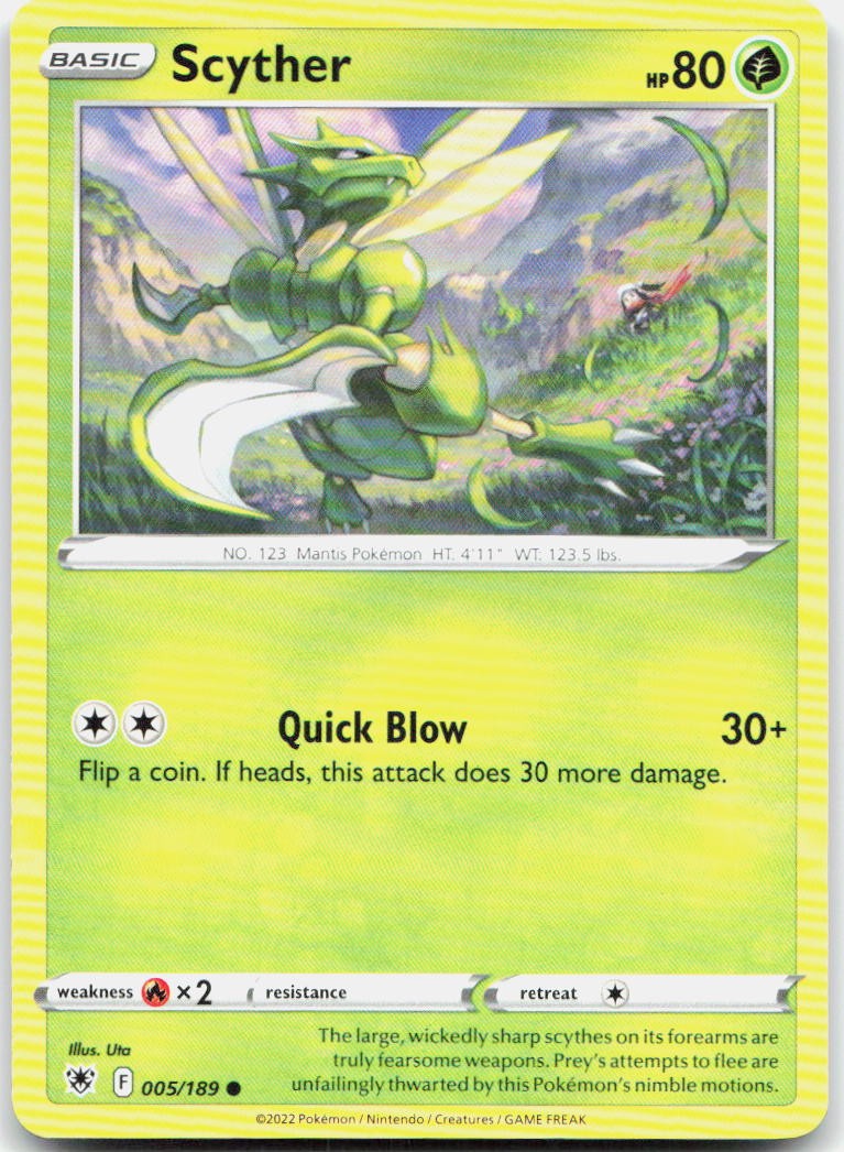 Scyther (005) 005/189 SWSH10 Astral Radiance C NM Pokémon — English
